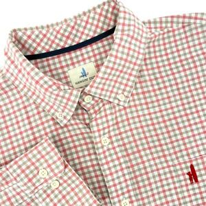 johnnie-O Hangin Out Mens XXL Malibu Red Gingham Long Sleeve Shirt JMWL3200
